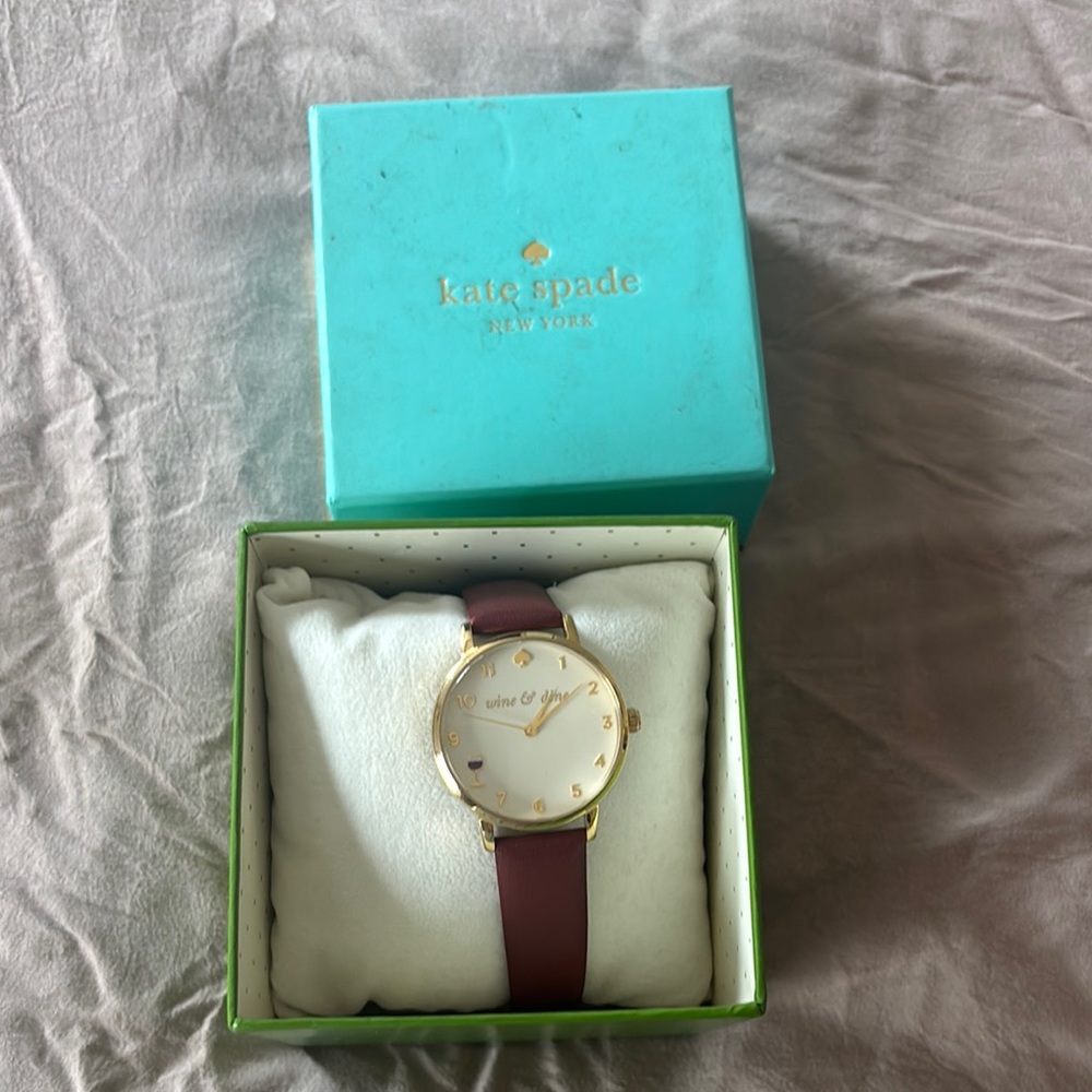Kate Spade Gold and Maroon Timepiece